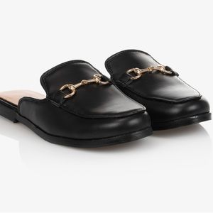 Romano - Black Backless Loafer Shoes